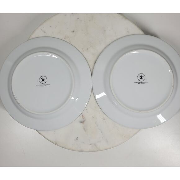 Williams Sonoma Open Kitchen Salad Plate 9" Gold Trim Porcelain 2-Pc Dinnerware - Picture 5 of 16